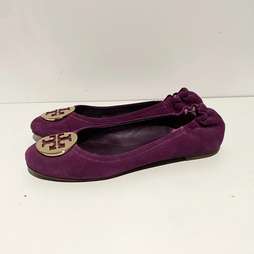 Tory‎ Burch Purple Ballet Suede Reva Flats 7.5
